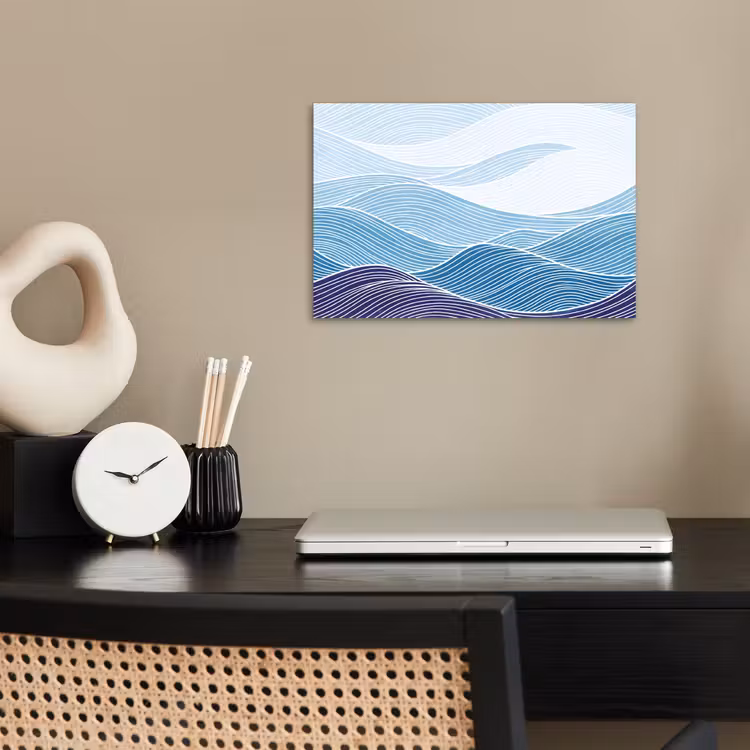 Poster - Abstract - Golven - Patroon - Blauw - Modern — 2