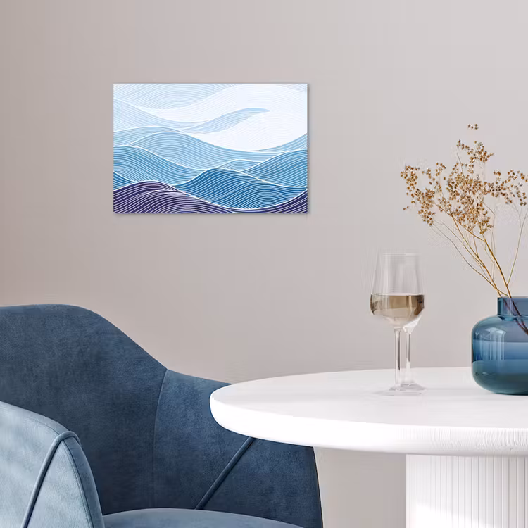 Poster - Abstract - Golven - Patroon - Blauw - Modern — 4