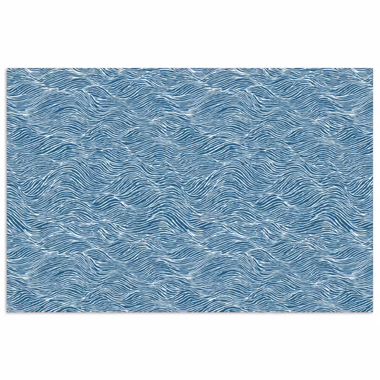 Poster - Blauw - Wit - Golven - Getekend - Textuur — 1
