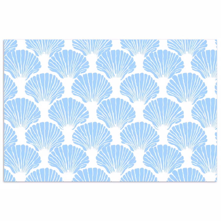 Poster - Blauw - Wit - Schelpen - Grafisch - Structuur — 1