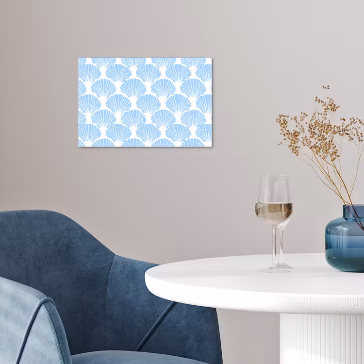 Poster - Blauw - Wit - Schelpen - Grafisch - Structuur — 4