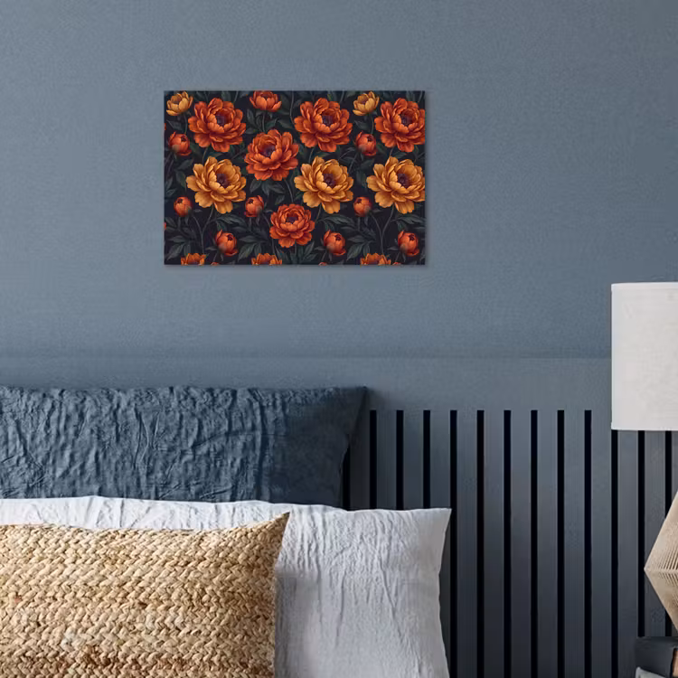 Poster - Bloemen - Bladeren - Natuur - Modern - Oranje — 3