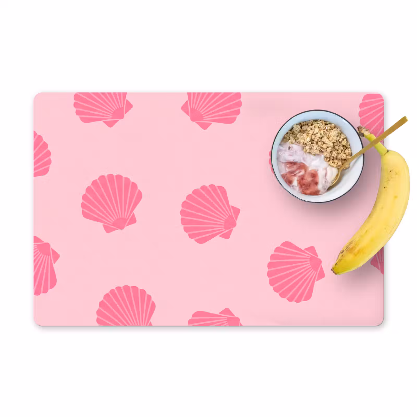 Placemat - 6 stuks - Schelp - Patroon - Zee - Modern - Roze — 1