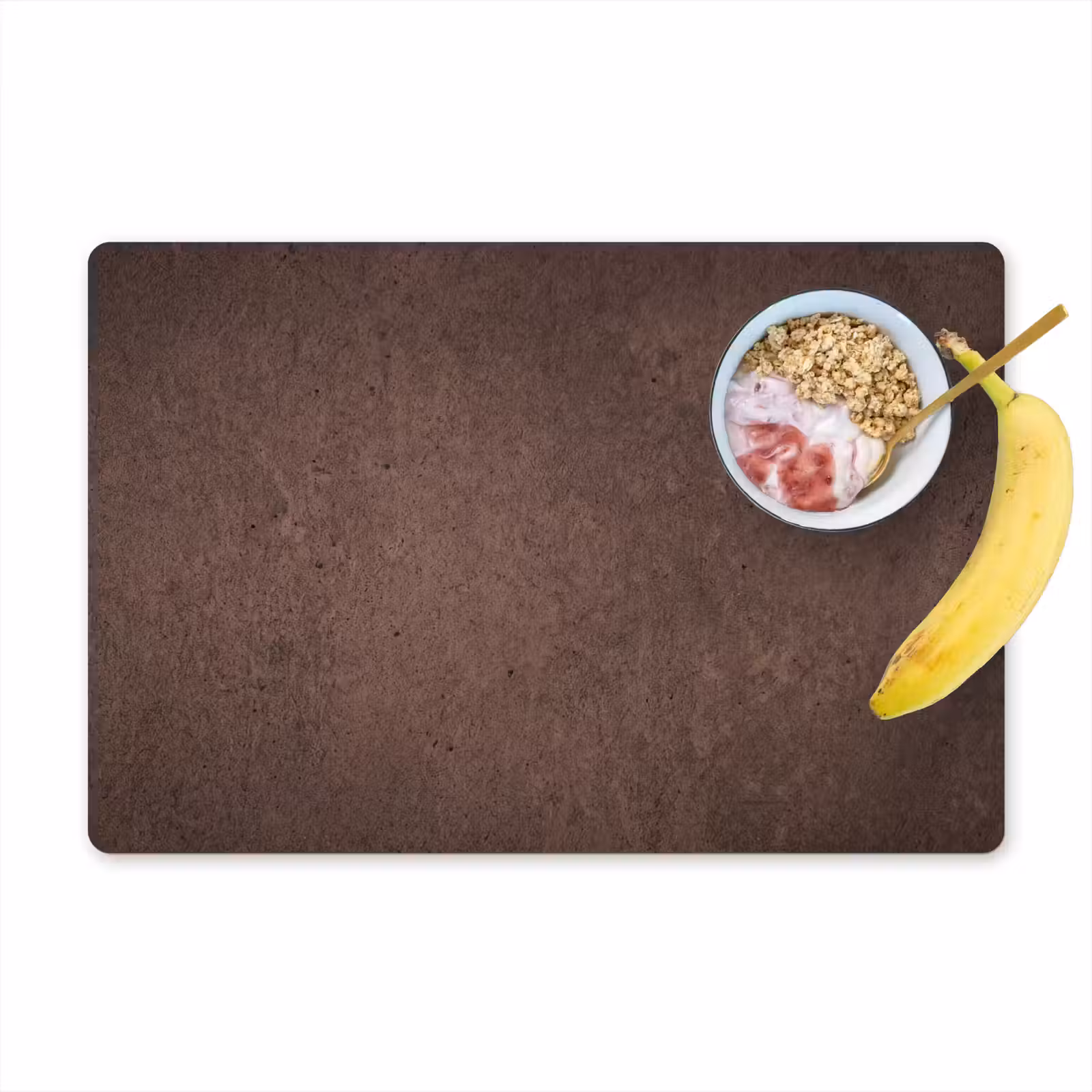 Placemat - 6 stuks - Textuur - Beton - Abstract - Donker - Bruin — 1