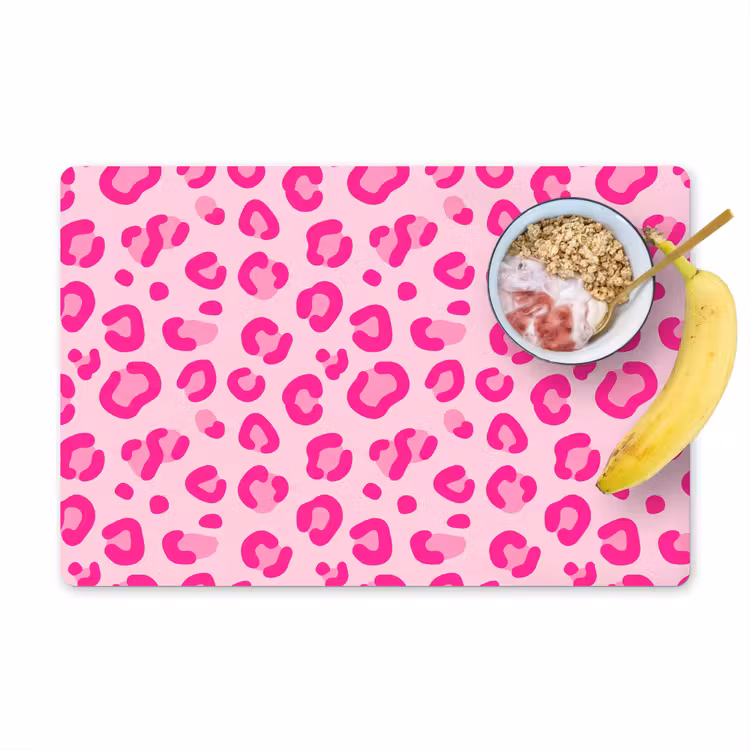 Placemat - 6 stuks - Dierenprint - Patroon - Abstract - Modern - Roze — 1