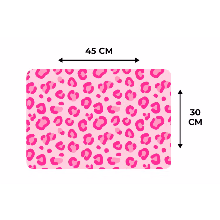 Placemat - 6 stuks - Dierenprint - Patroon - Abstract - Modern - Roze — 3