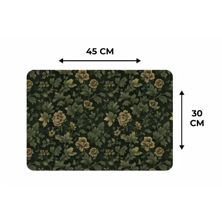 Placemat - 6 stuks - Donker - Groen - Goud - Botanisch — 3