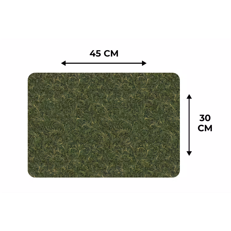 Placemat - 6 stuks - Donker - Groen - Krullend - Botanisch — 3