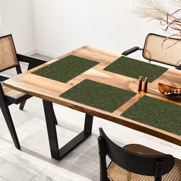 Placemat - 6 stuks - Donker - Groen - Krullend - Botanisch — 5