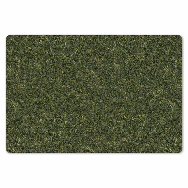 Placemat - 6 stuks - Donker - Groen - Krullend - Botanisch — 7