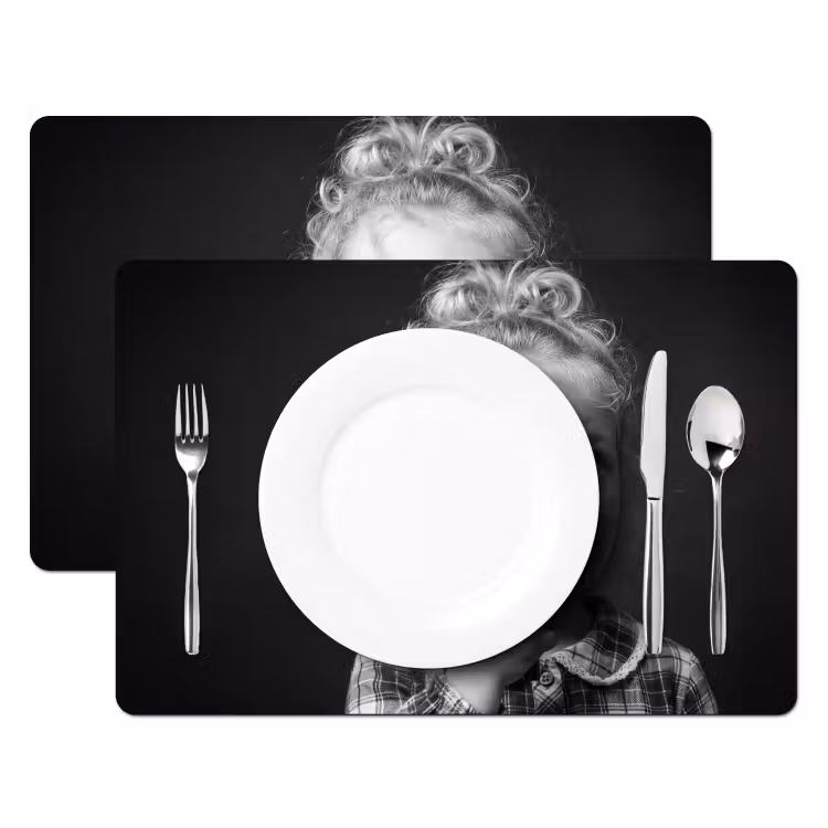 Placemat - 6 stuks - Kind - Vergrootglas - Portret - Zwart-wit — 2