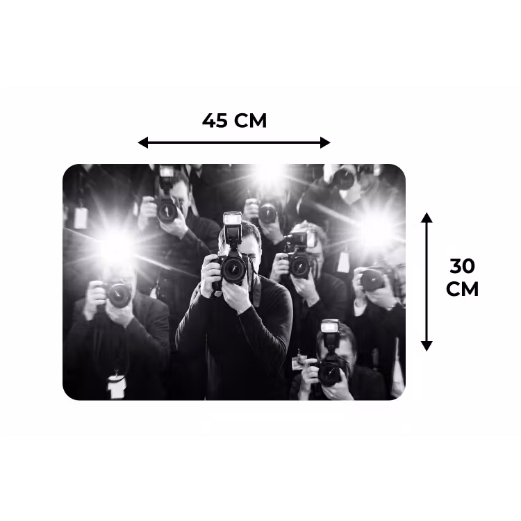 Placemat - 6 stuks - Mensen - Camera - Flitslicht - Zwart-wit - Media — 3