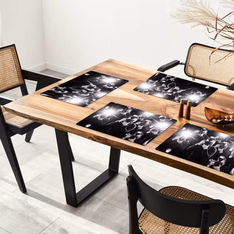 Placemat - 6 stuks - Mensen - Camera - Flitslicht - Zwart-wit - Media — 5
