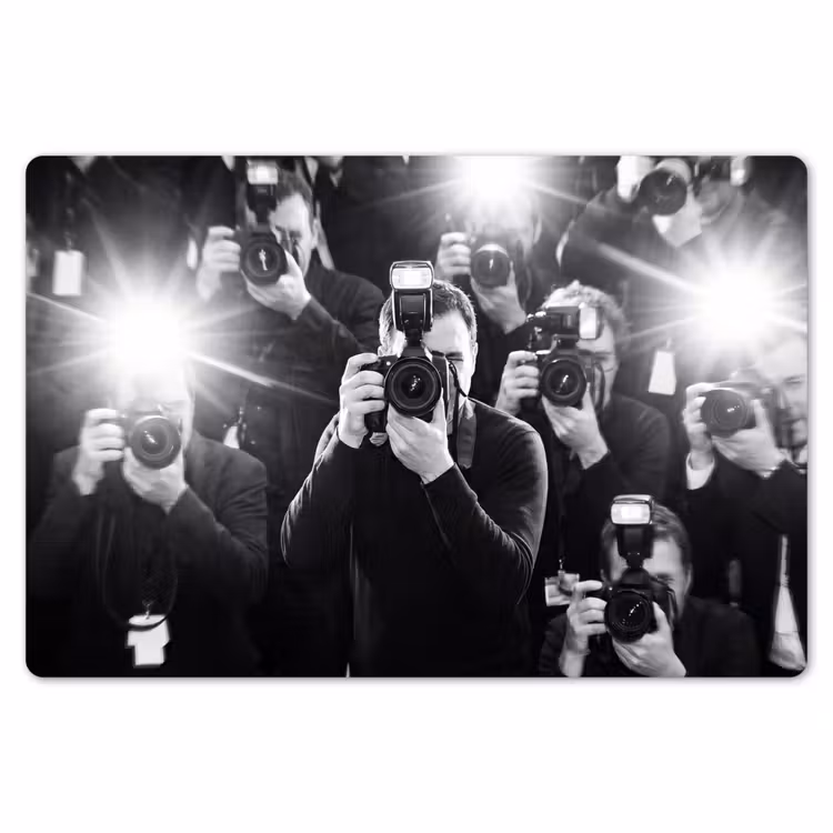 Placemat - 6 stuks - Mensen - Camera - Flitslicht - Zwart-wit - Media — 7