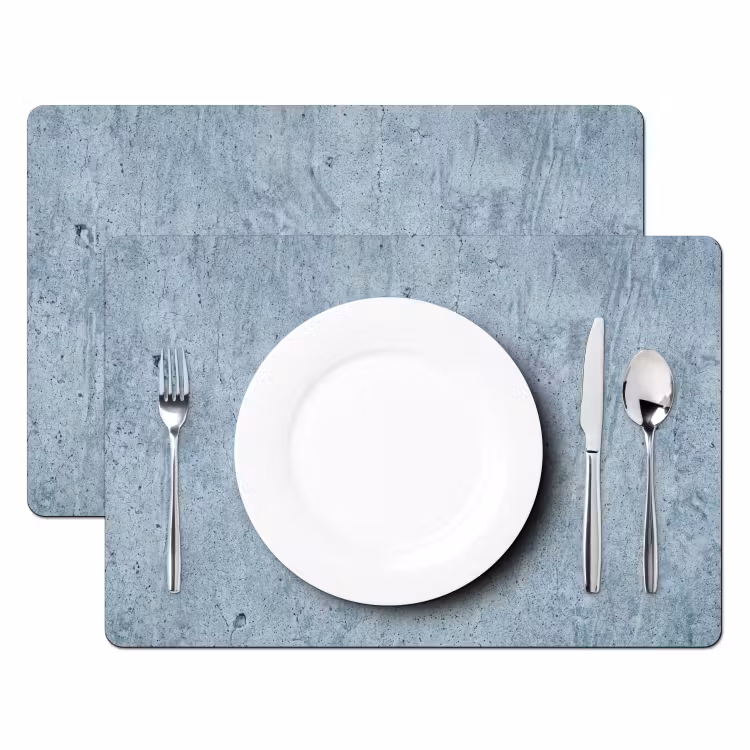 Placemat - 6 stuks - Oppervlak - Ruw - Abstract - Modern - Grijs — 2