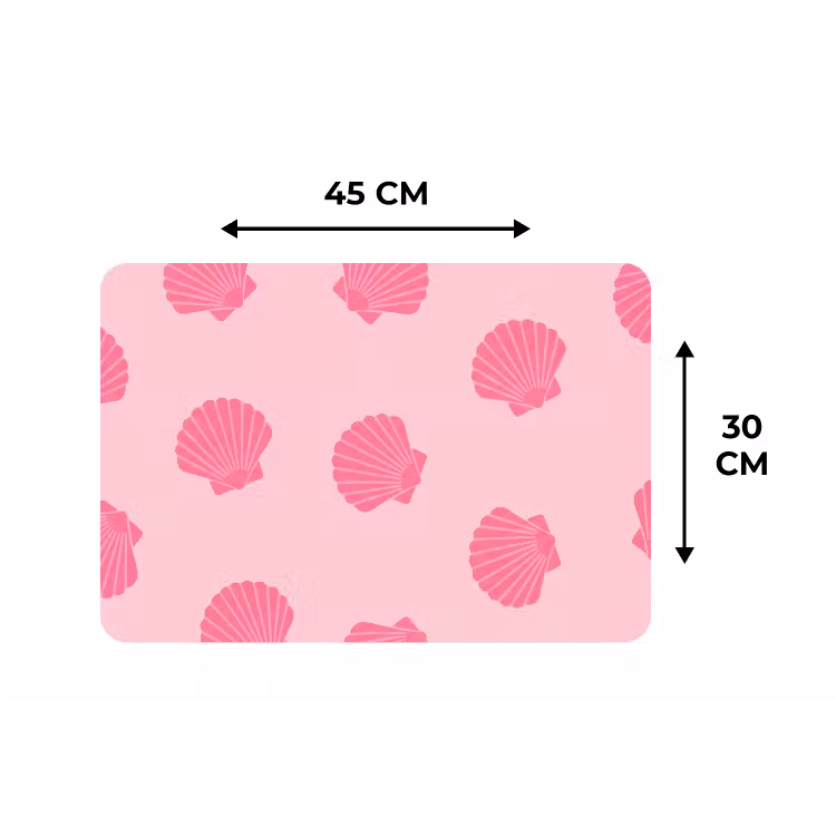 Placemat - 6 stuks - Schelp - Patroon - Zee - Modern - Roze — 3