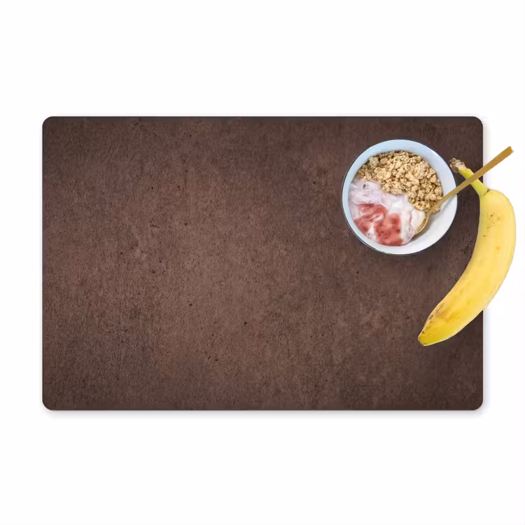 Placemat - 6 stuks - Textuur - Beton - Abstract - Donker - Bruin — 1