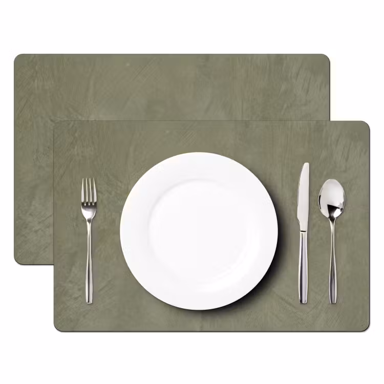 Placemat - 6 stuks - Textuur - Betonlook - Achtergrond - Modern - Groen — 2