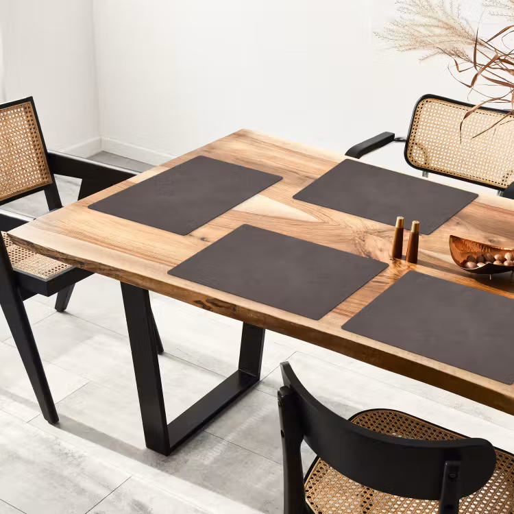 Placemat - 6 stuks - Textuur - Grijs - Modern - Abstract - Oppervlak — 5