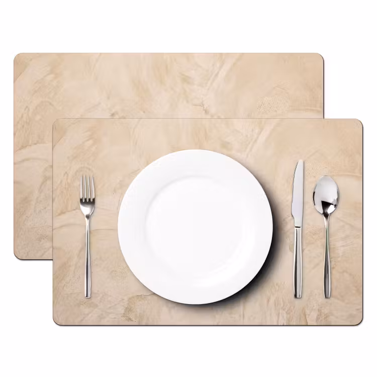 Placemat - 6 stuks - Textuur - Patroon - Abstract - Modern - Beige — 2