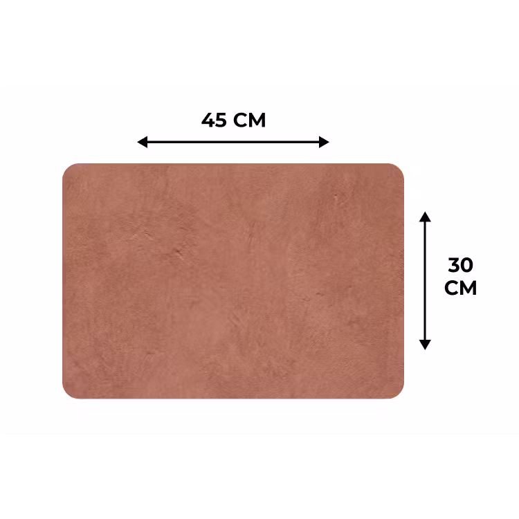 Placemat - 6 stuks - Textuur - Roodbruin - Grof - Modern — 3