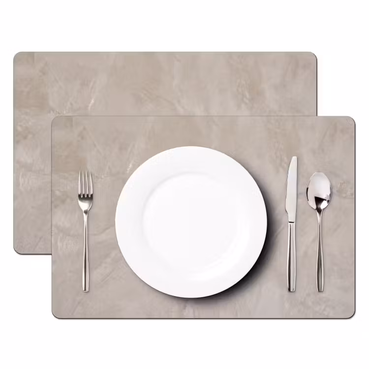 Placemat - 6 stuks - Textuur - Wand - Modern - Beige - Abstract — 2