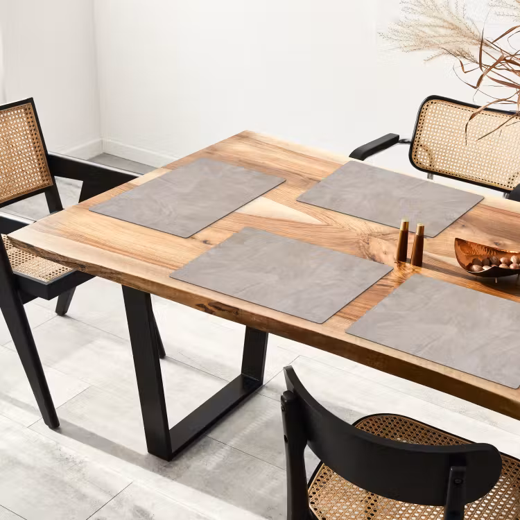 Placemat - 6 stuks - Textuur - Wand - Modern - Beige - Abstract — 5