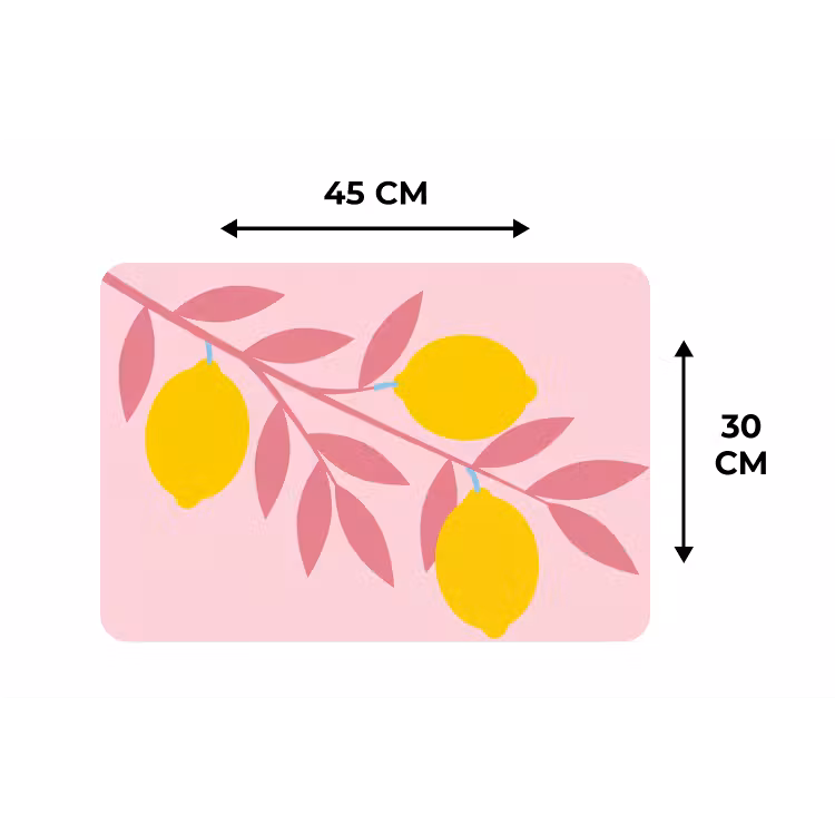 Placemat - 6 stuks - Fruit - Tak - Natuur - Abstract - Roze — 3