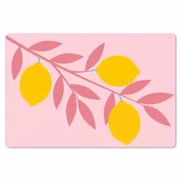 Placemat - 6 stuks - Fruit - Tak - Natuur - Abstract - Roze — 7