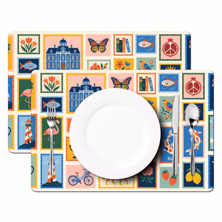 Placemat - 6 stuks - Gebouw - Koepel - Architectuur - Klassiek - Grijs — 2