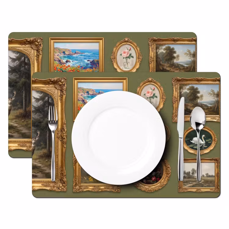 Placemat - 6 stuks - Hert - Bos - Natuur - Klassiek - Dieren — 2