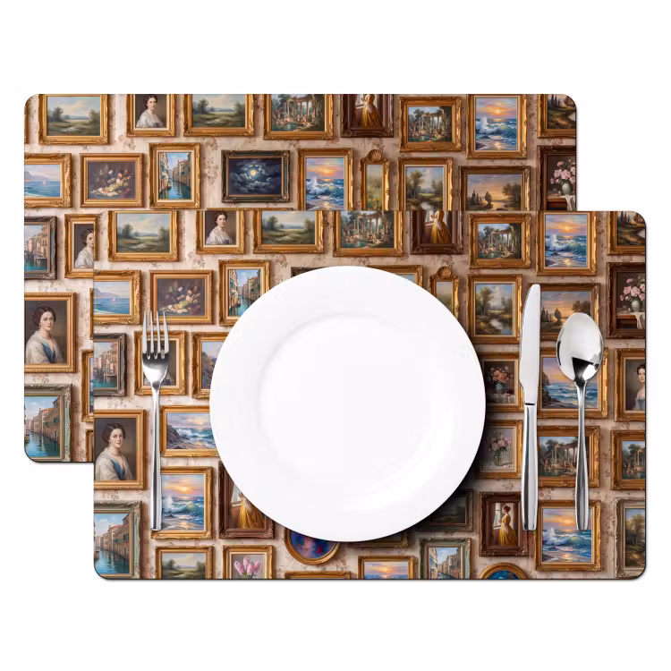Placemat - 6 stuks - Interieur - Kunst - Collectie - Klassiek - Goud — 2