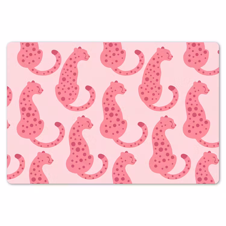 Placemat - 6 stuks - Kat - Gevlekt - Dieren - Patroon - Roze — 7