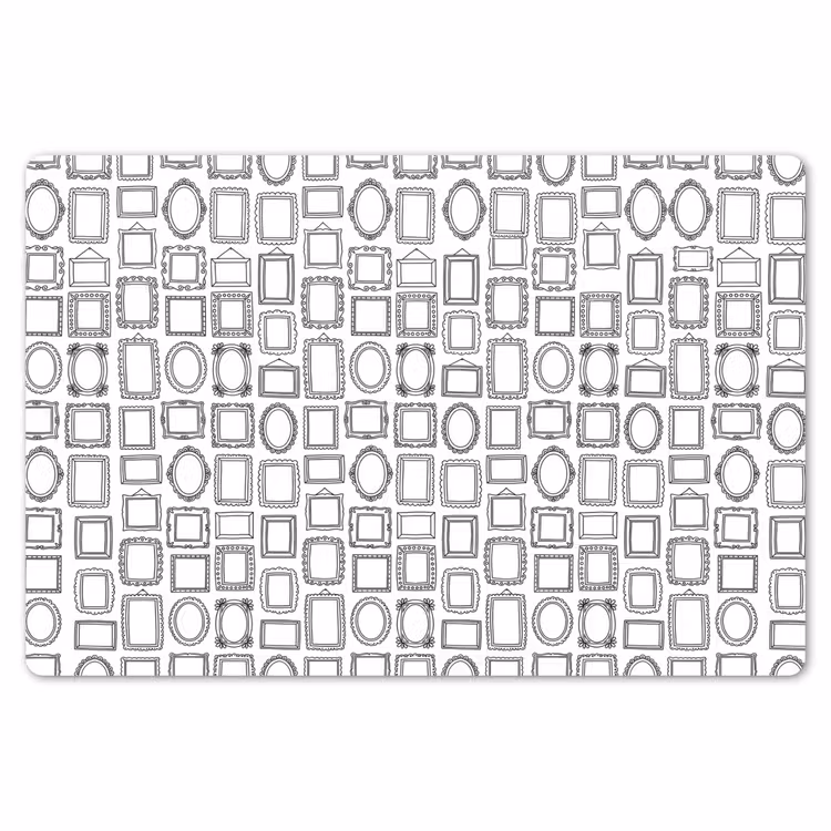 Placemat - 6 stuks - Lijsten - Patroon - Decoratie - Schets - Zwart-wit — 7
