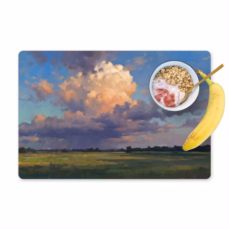 Placemat - 6 stuks - Lucht - Wolken - Landschap - Modern - Oranje — 1