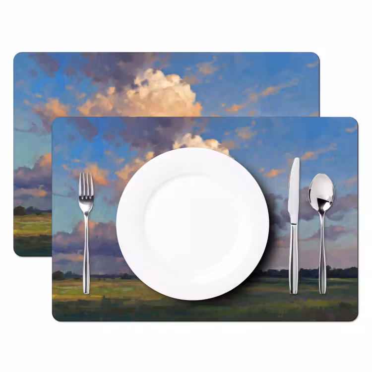 Placemat - 6 stuks - Lucht - Wolken - Landschap - Modern - Oranje — 2