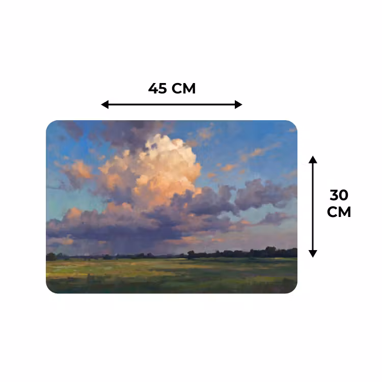 Placemat - 6 stuks - Lucht - Wolken - Landschap - Modern - Oranje — 3