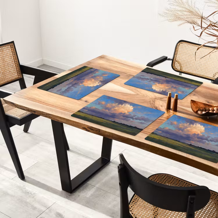 Placemat - 6 stuks - Lucht - Wolken - Landschap - Modern - Oranje — 5