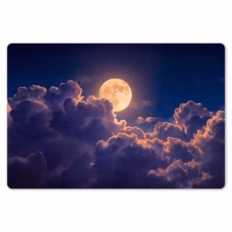 Placemat - 6 stuks - Maan - Wolken - Nacht - Oranje — 7