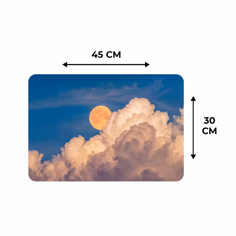 Placemat - 6 stuks - Maan - Wolken - Natuur - Oranje — 3