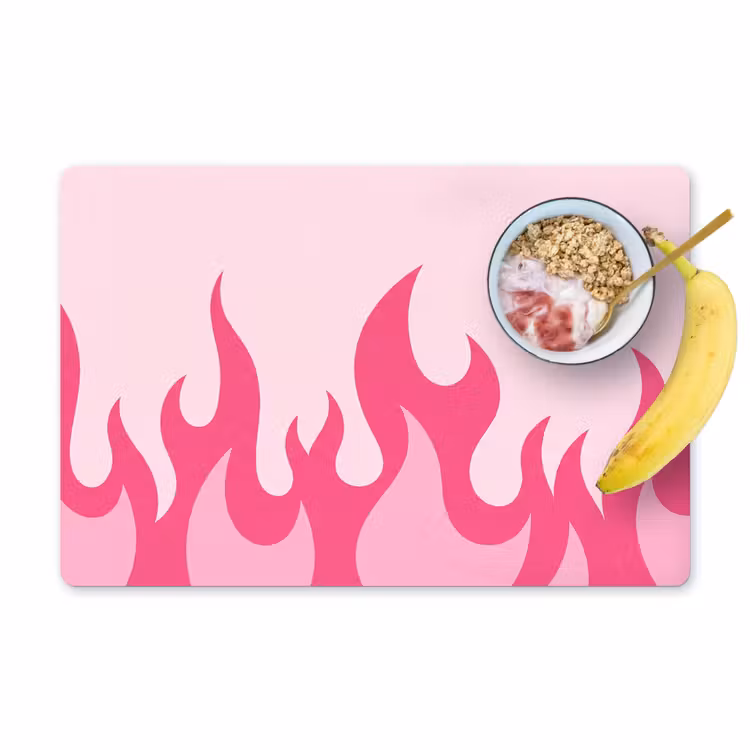 Placemat - 6 stuks - Vlammen - Patroon - Abstract - Modern - Roze — 1