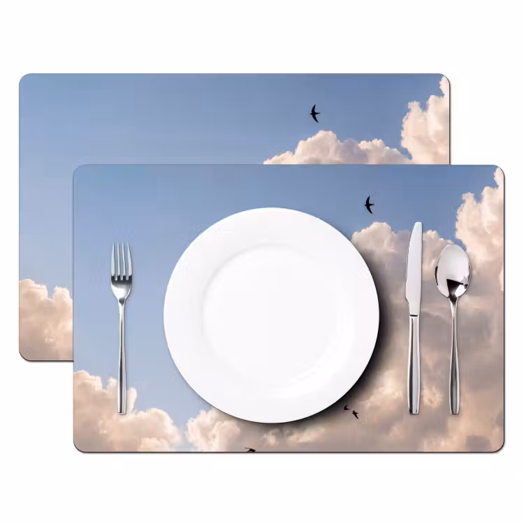Placemat - 6 stuks - Vogel - Vlucht - Wolken - Natuur - Blauw — 2