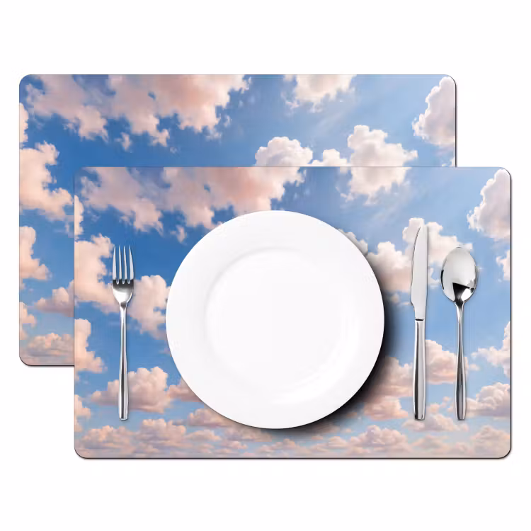 Placemat - 6 stuks - Wolken - Hemel - Natuur - Licht - Blauw — 2
