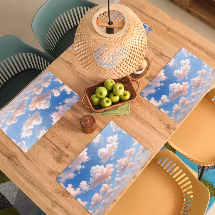 Placemat - 6 stuks - Wolken - Hemel - Natuur - Licht - Blauw — 6