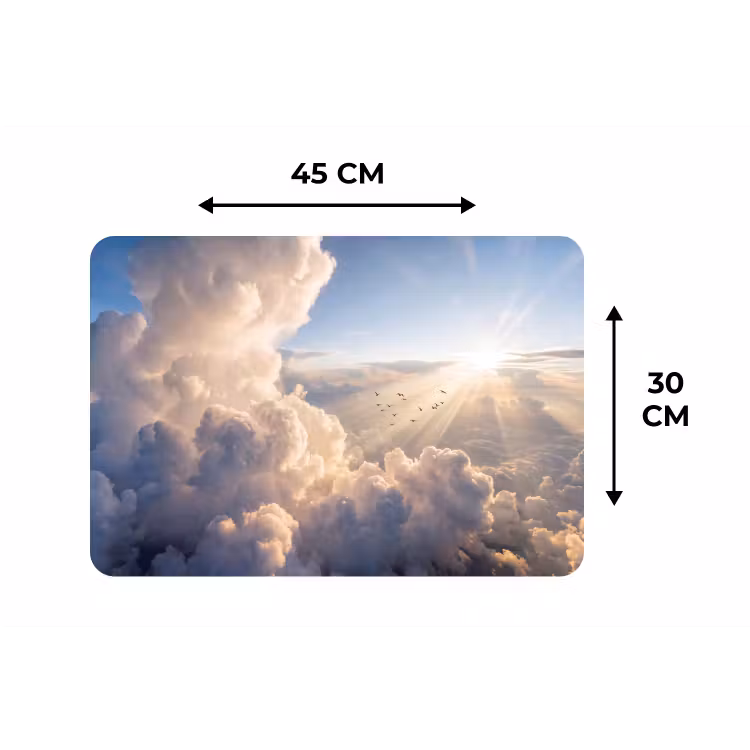 Placemat - 6 stuks - Wolken - Zonnestralen - Natuur - Wit — 3