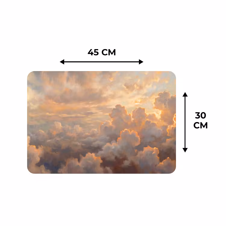 Placemat - 6 stuks - Wolken - Zonsondergang - Natuur - Abstract - Goud — 3