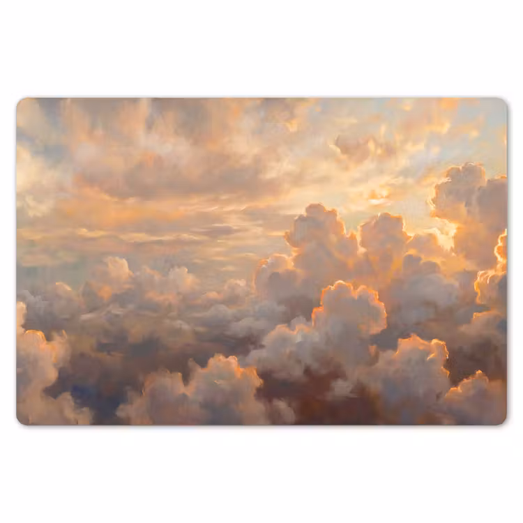 Placemat - 6 stuks - Wolken - Zonsondergang - Natuur - Abstract - Goud — 7