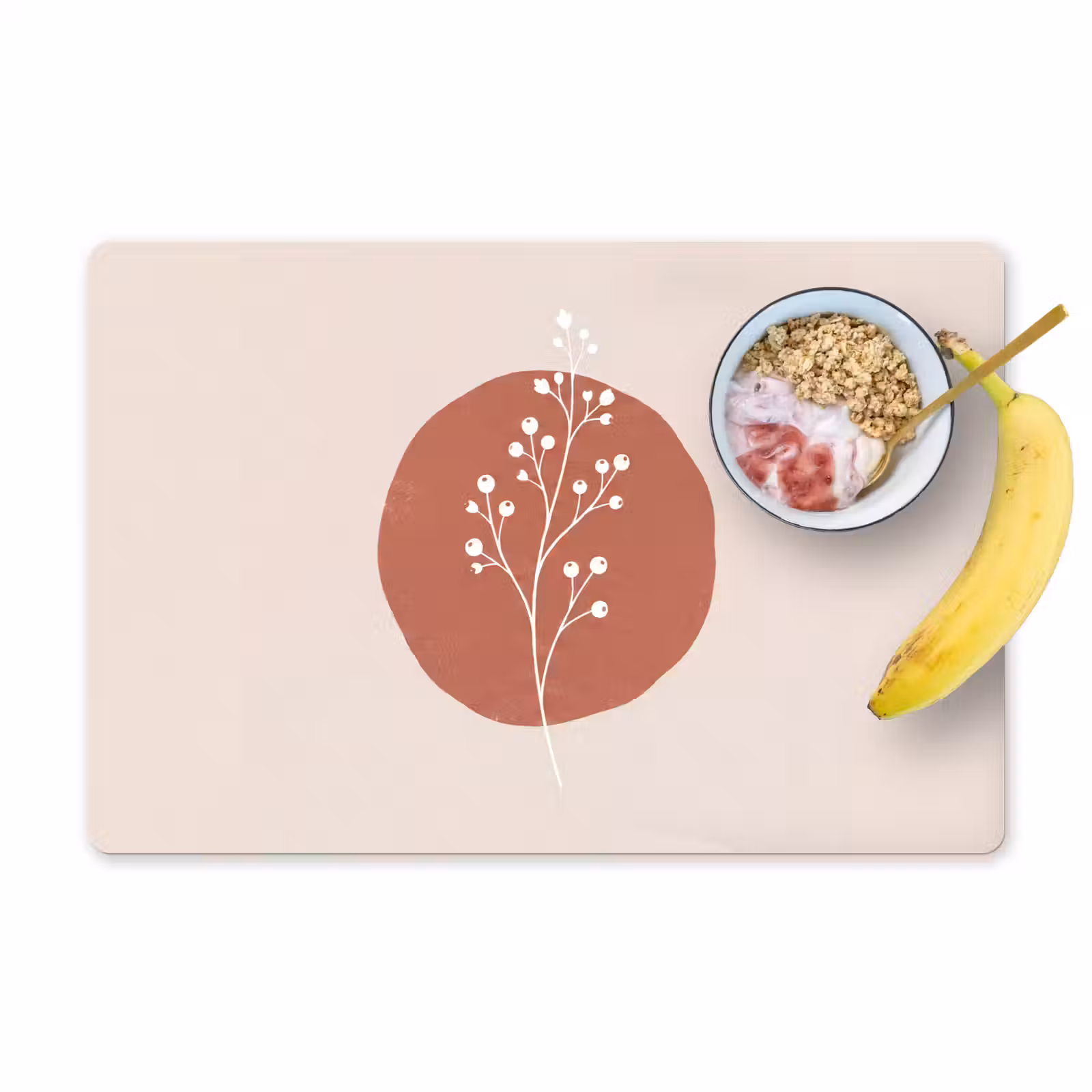 Placemat - 6 stuks - Plant - Tak - Abstract - Modern - Wit — 1