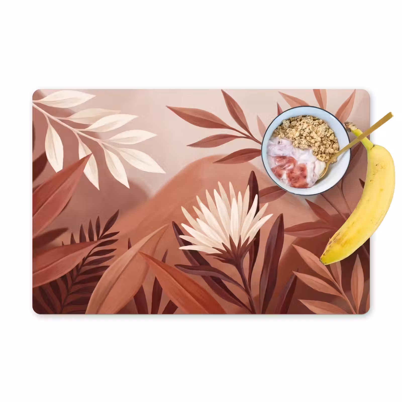 Placemat - 6 stuks - Planten - Bladeren - Botanisch - Modern - Bruin — 1