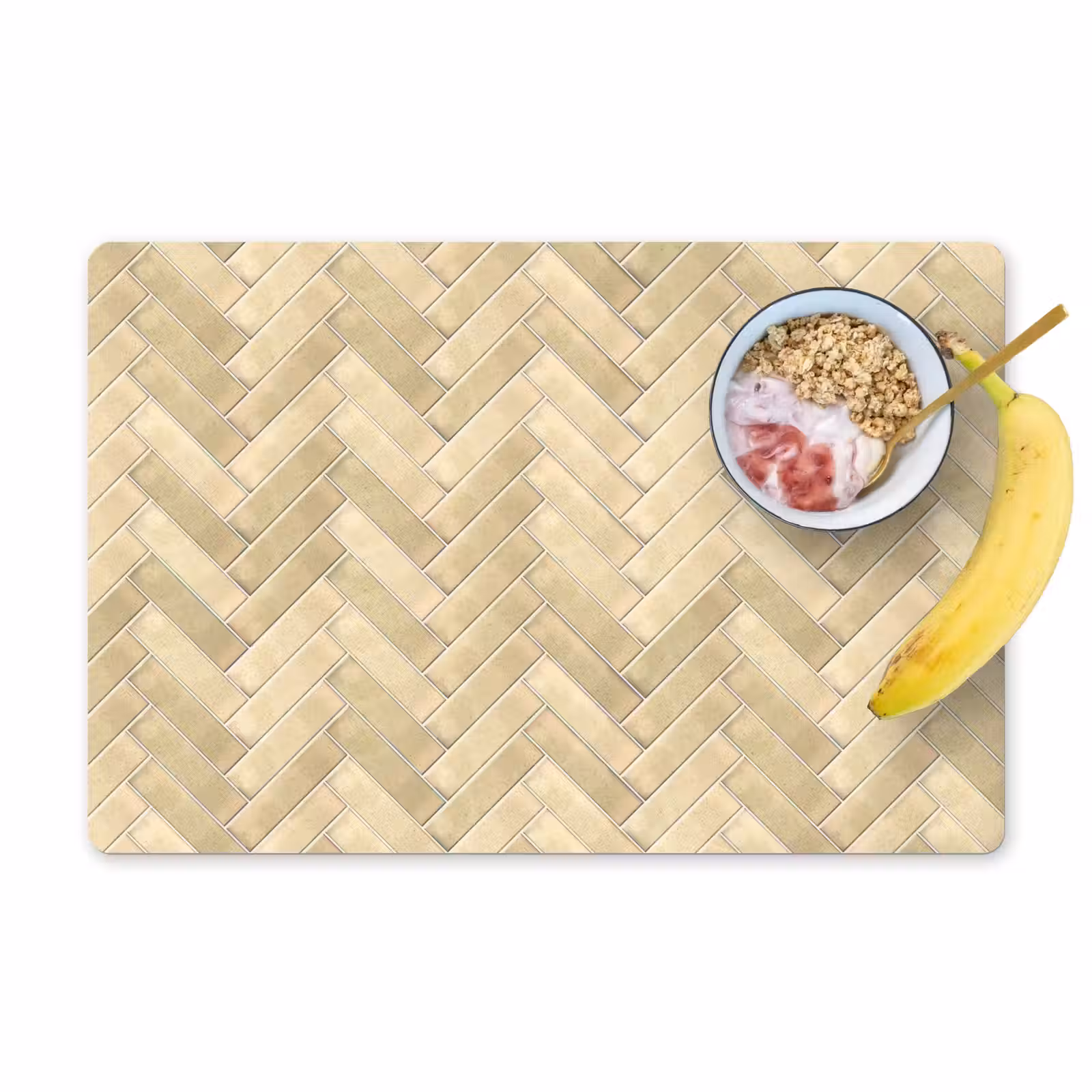 Placemat - 6 stuks - Visgraat - Tegel - Zand — 1